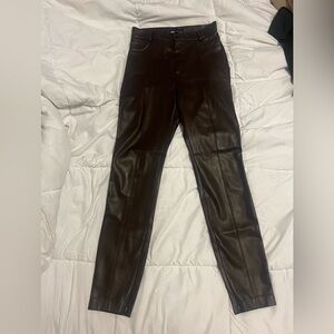 Chocolate Brown Faux Leather Pants